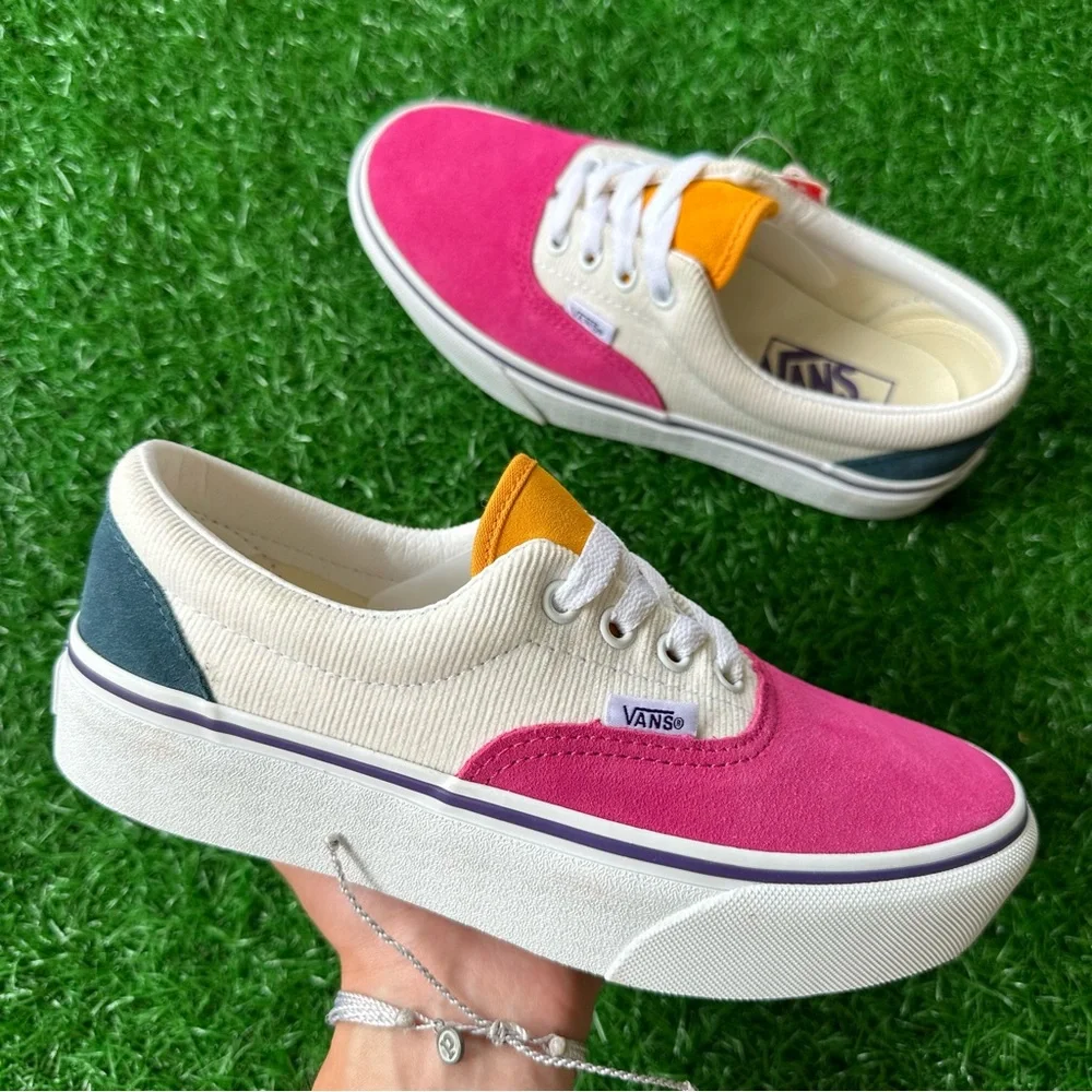 🍀New Vans Era Platform Mini Cord Multi - Picture 1 of 8